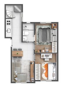 81,97M² com Cobertura Gourmet